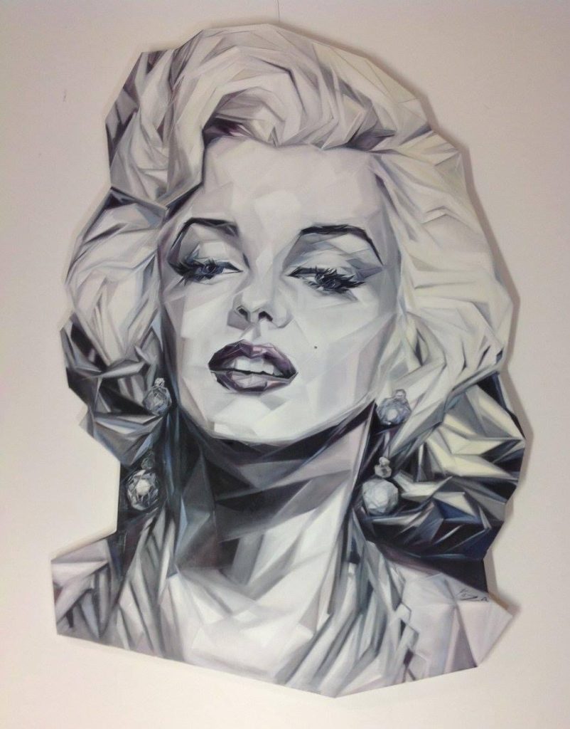 Marilyn Monroe Kunstwerk in Graustufen