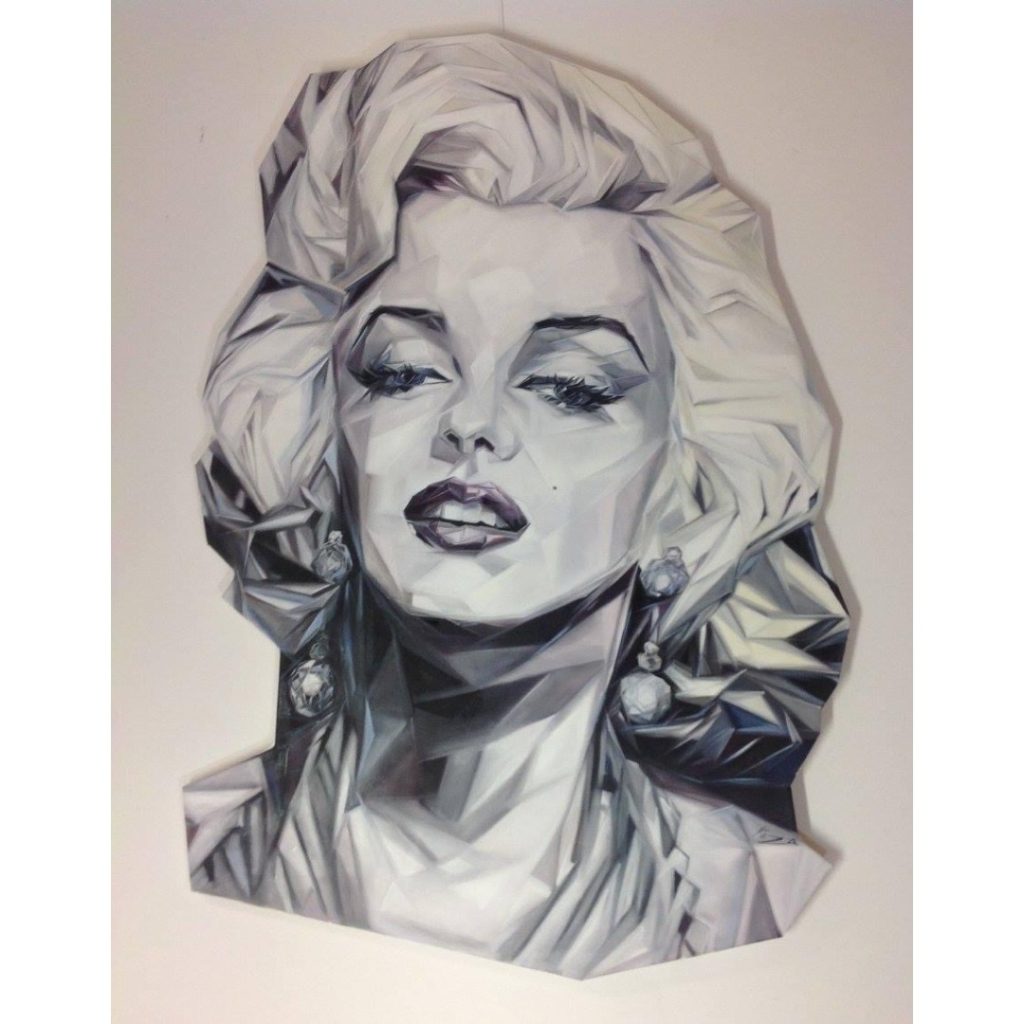 Marilyn Monroe Kunstwerk in Graustufen